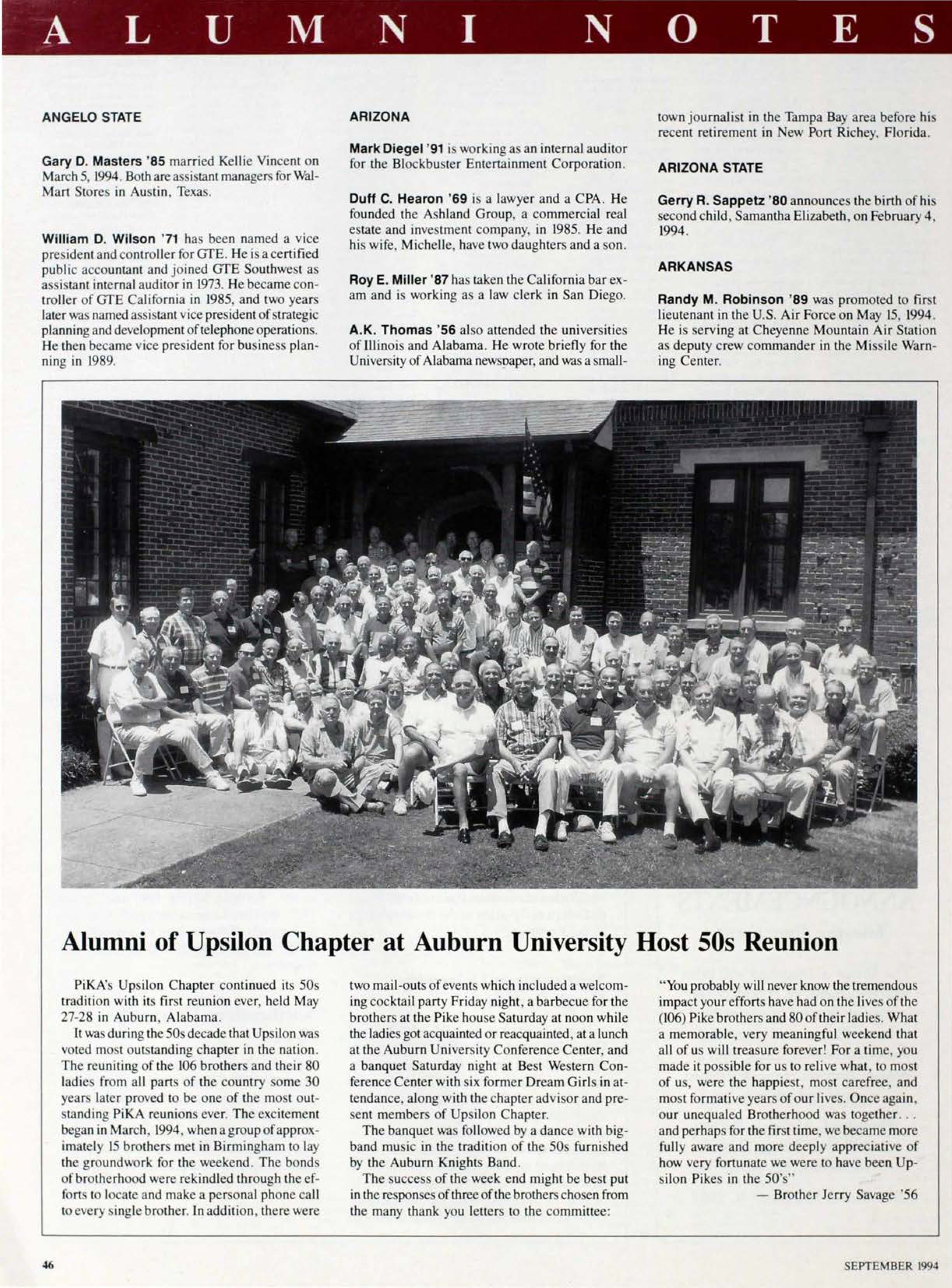 Alumni Notes, September 1994